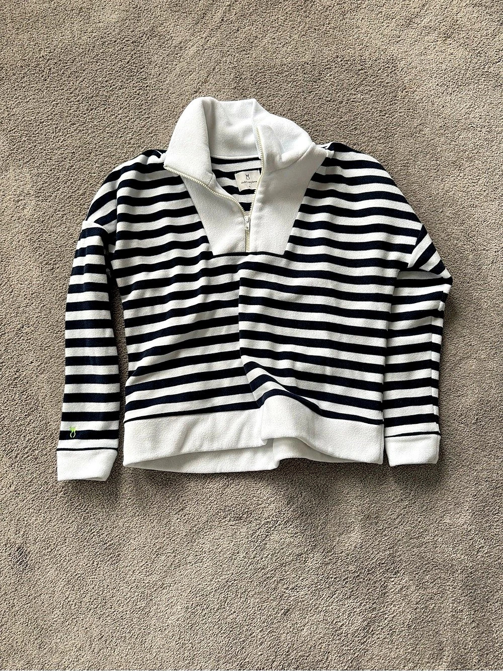 Dudley Stephen’s Striped Quarter-Zip Pullover in Blue & White Size XL Like New